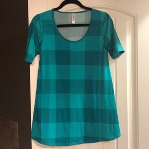 Green plaid Lularoe Perfect Tee
